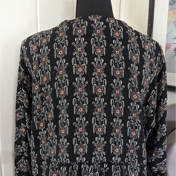 Madewell Silk Floral Bohemian Western Ranch Prairiecore Preppy Whimsigoth Top L  - Picture 8 of 12